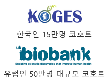 한국인 15만명 코호트 및 유럽인 50만명 대규모 코호트 로고